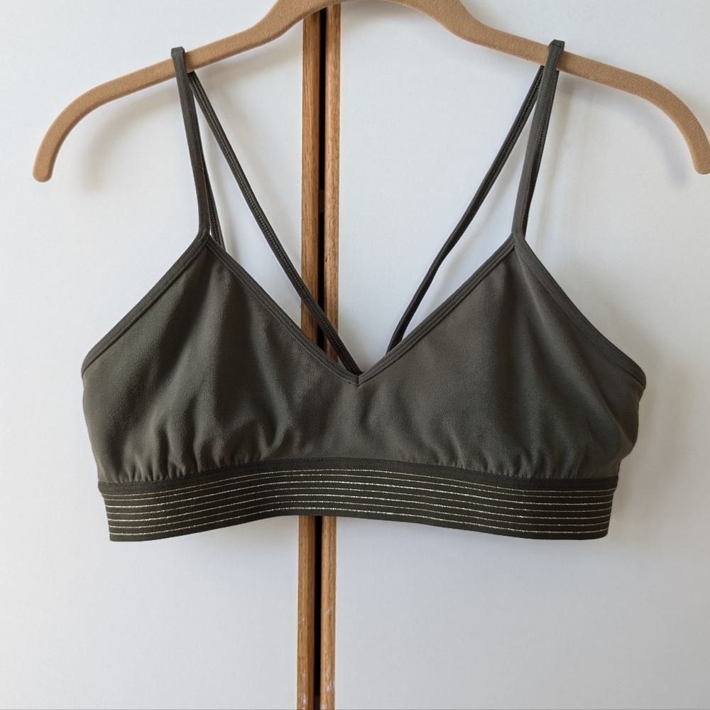 Lululemon Principal Dancer Golden Lining Bralette M 8 Armory Sports Bra Top